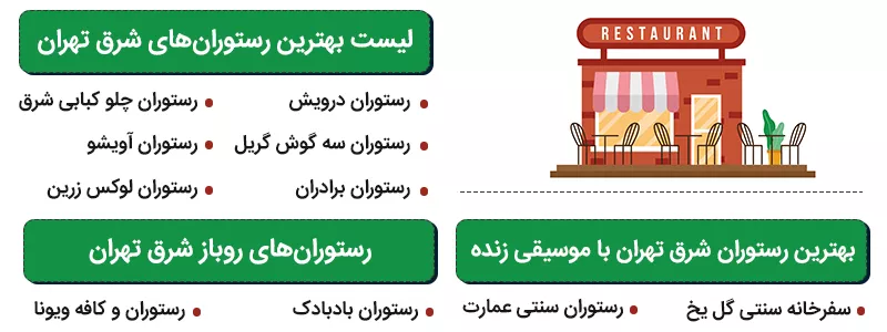 اینفوگرافی لیست بهترین رستوران‌های شرق تهران