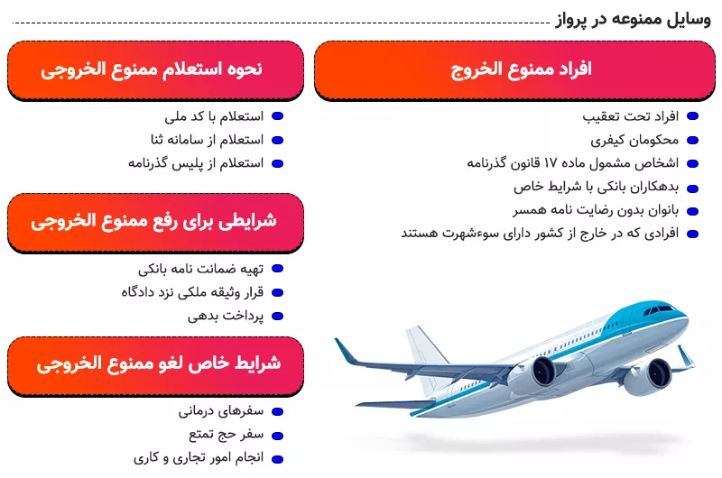 اینفوگرافی دلایل ممنوع الخروجی از کشور