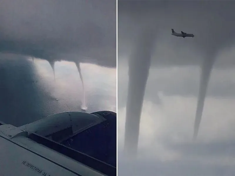 پرواز هواپیما از میان گردباد