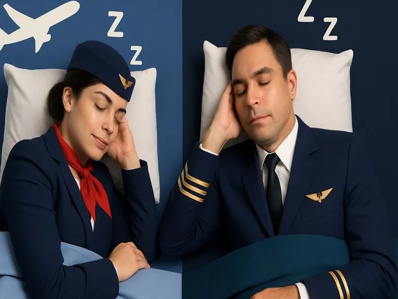خوابیدن خدمه پرواز در حین کار