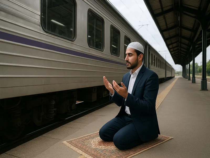 توقف قطار برای نماز